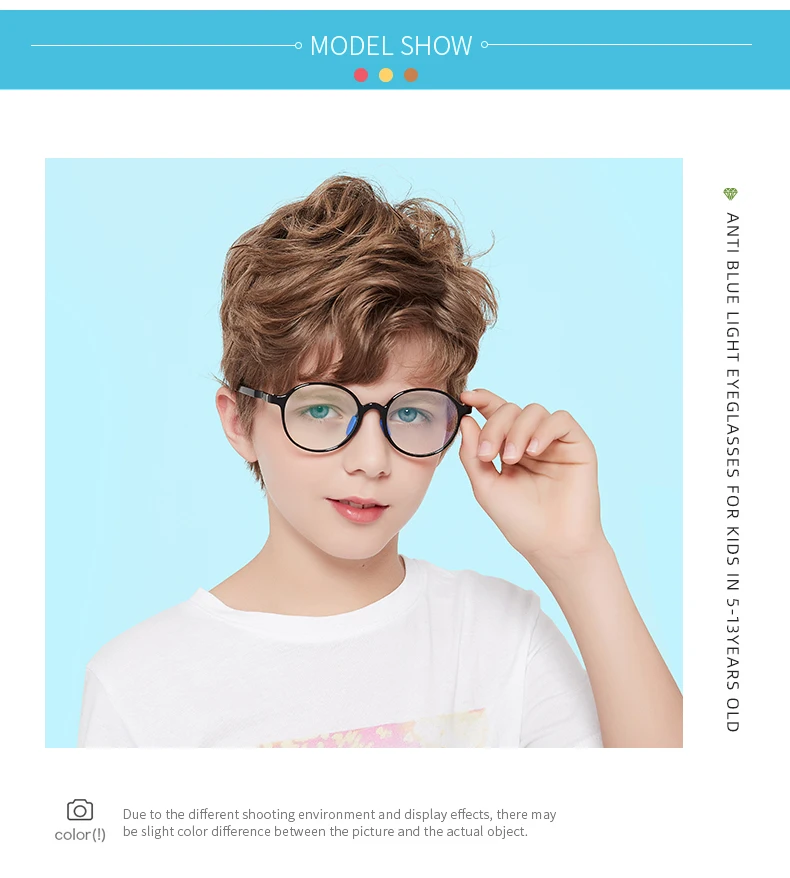 Round Anti Blue Light Glasses Children Silicone Soft Frame Goggles Plain Eyeglasses For Kids Boys Girls Frames Transparent UV400 (5)
