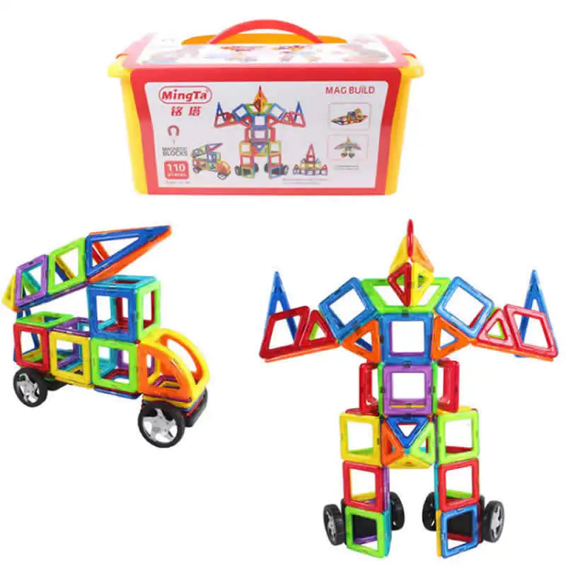 

Ming Tower 110 Pieces of Pure Magnetic Sheet Set Children'S Educational Magnetic Building Blocks Toy Pieces Are Magnetic Sheet