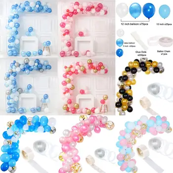 

143pcs Blue Pink Balloons Garland Arch Babyshower Boy Girl Photobooth Decoration Wedding Birthday Graduation Photo Booth Props