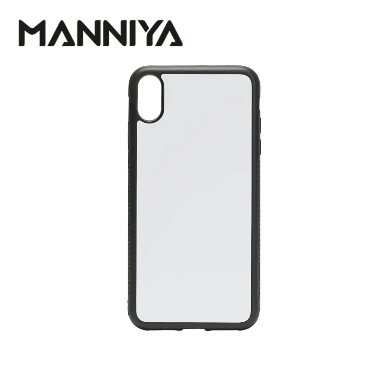 MANNIYA 2D сублимационный пустой резиновый чехол для телефона для iphone XS Max с алюминиевыми вставками и клеем 10 шт./лот