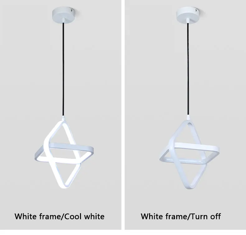H80027f87876d4658bb8db13406edecf6V Modern Led Pendant Light Black&White Creative Chandelier Pendant Lamp for Dining room Kitchen Bedside Light Bedroom Hanging Lamp