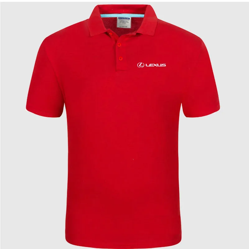 Мужские рубашки поло, мужские Lexus бренды рубашек-поло, мужские рубашки поло с принтом, большие размеры s-3XL - Цвет: Красный