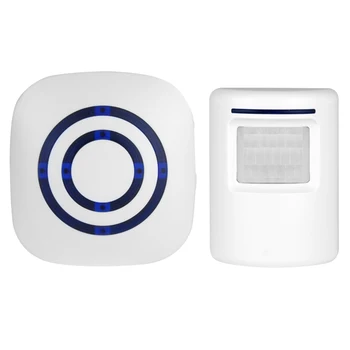 Wireless PIR Door Security Bell Infrared Motion Sensor 38 Chime Entry Alert Detector Chime Ring Receiver EU/US Plug wireless infrared motion sensor door security bell alarm chime eu us plug