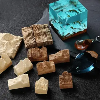 

Doreen Box Vintage Sandalwood Resin Model Jewelry Craft Filling Material Khaki Mountain DIY Fashion Making Jewelry Tools, 1Piece