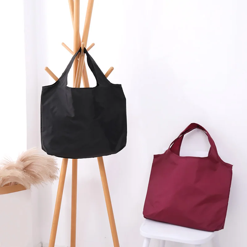 Portable Shoulder Bags Eco Shopping Bag Shopping Hiking Travel Oxford Cloth J