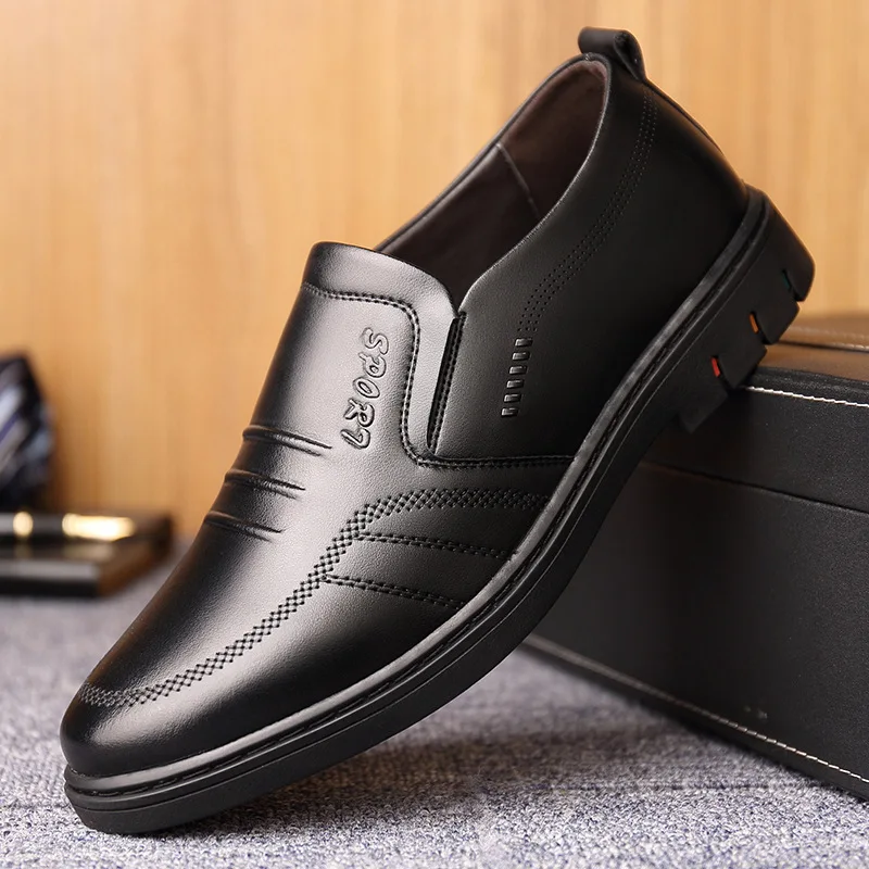 

Lang ke 2019 Spring And Autumn MEN'S SHOES Casual Shoes Soft Bottom Breathable Shoes Dad Men Slip-on Business Leather Shoe