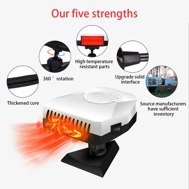 

Universal 12V Auto Dryer Heated Car Heater Air Cooler Fan Windscreen Demister Defroster Electric Heating Windscreen Defroster