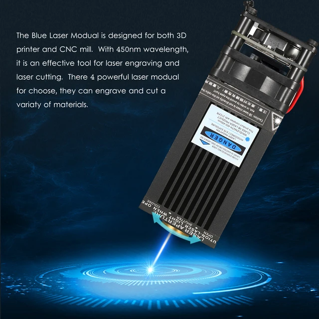 Cabeça de gravura 30w módulo laser cabeça laser 450nm azul lase para  máquina gravação a laser madeira marcação ferramenta corte 24h navio rápido  - AliExpress