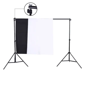 

Photo Studio Background Backdrop Stand with Storage Bag Black White Nonwoven Backdrops Backgrounds With Mini Clips