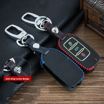 

Leather 2020 Car Key Shell Cover Case Ring Accessories for VW Golf Bora Jetta POLO GOLF Passat For Skoda Octavia A5 Fabia Seat