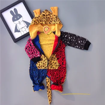 

Baby Boy Girl Hoodie Bodysuit Long Sleeve Baby Long Sleeve Rompers Boy Autumn Leopard Newborn Cotton Rompers Jumpsuit Costumes