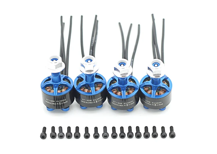 4unids/lote Skystars 1408 3800KV 2 S-4 S мотор бесщеточный para 130 de 140, 150 RC juguetes de Multicopter del t-двигатель F20II F20