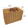 Vintage Handmade Rattan Woven Storage Case Portable Makeup Travel Picnic Luggage Basket Holder Suitcase Sundries Organizer Box 6