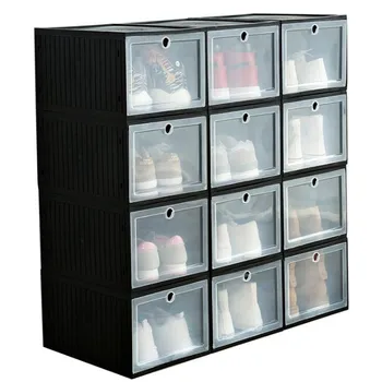 

Transparent Shoes Box Sneaker Basketball Shoes Storage Organizer Collection Sundries Cabinet Dustproof Antimoisture Shoes Wall