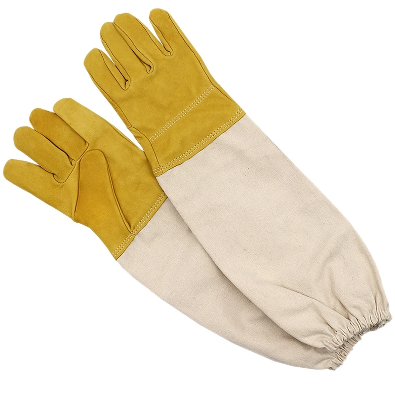 

Prevent Gloves Protective Sleeves Ventilated Professional Anti Bee for Apiculture Beekeeper Beehive Yellow