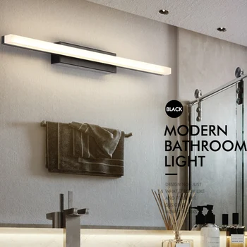 

Silver Moisture-proof Anti-fog Toilet Bathroom Mirror Wall Lamp 9/12/14W