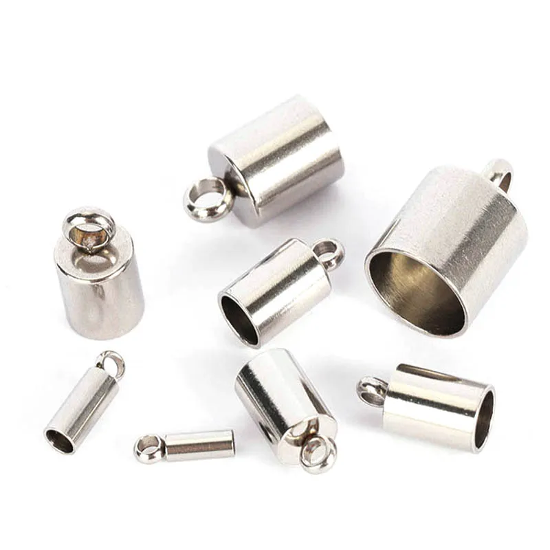 10pcs End Caps Matel 316L Stainless Steel Jewelry End Caps for DIY Bracelet Charms Pendants Jewelry Making Components Wholesale