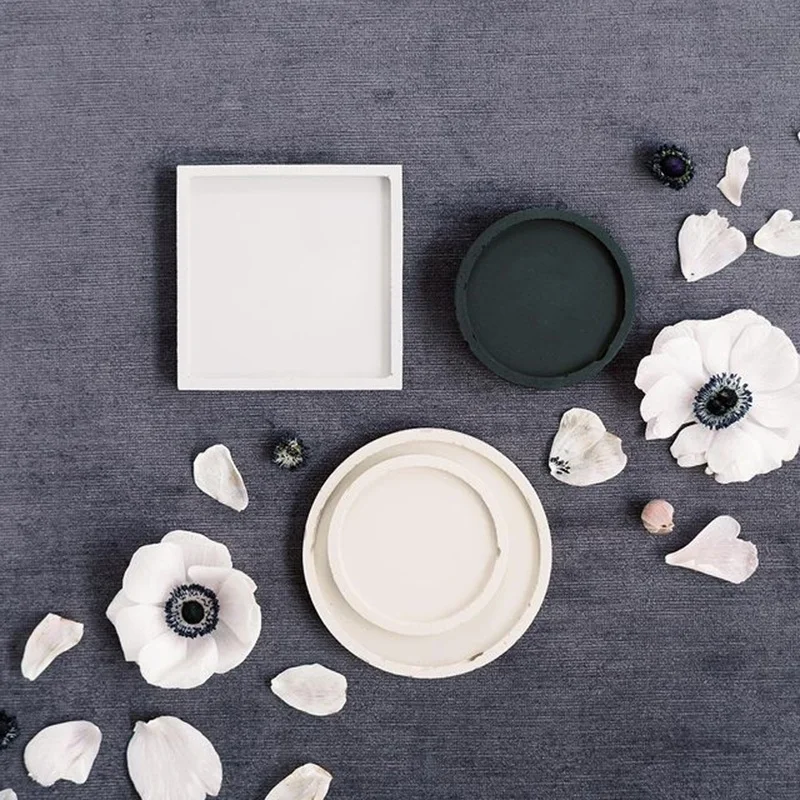Round Cement Tray Mold for DIY Epoxy Resin and Home Decoration Crafts