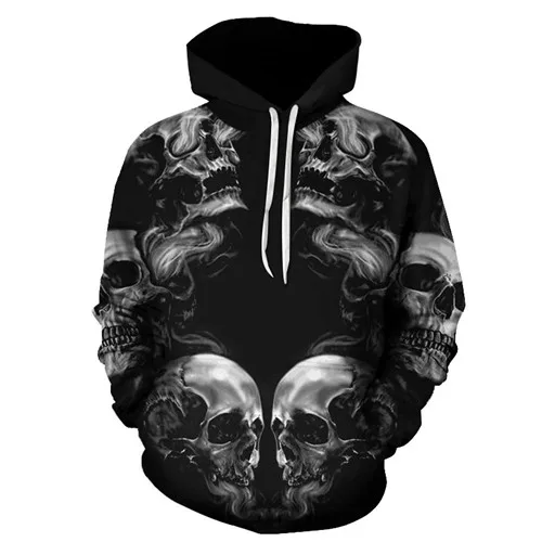 YH02674 3D толстовки, мужские свитшоты, 3D принт, женские зеркальные, черный череп, кость, худи, повседневные пуловеры, топы, Осенние, обычные, хипстерские, хип-хоп - Цвет: YH02674