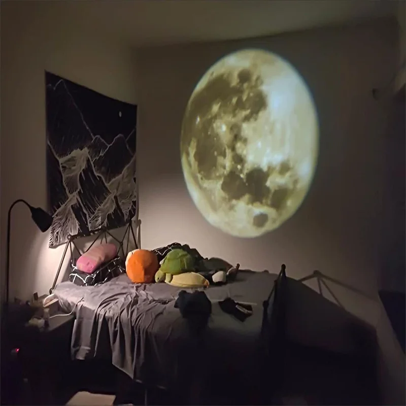 battery night light Star Projector 2 In 1 Earth Moon Projection Lamp Galaxy Light Projector Background Atmosphere Night Light For Bedroom Decor night lamp for bedroom wall