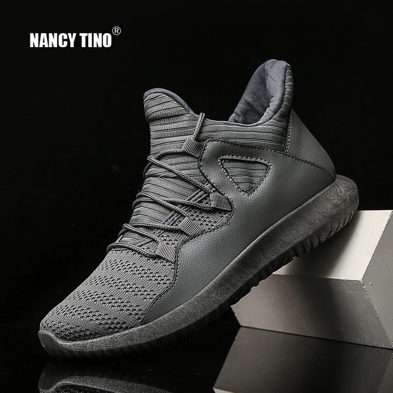 

2021 NANCY TINO Sneakers For Men Breathable Running Shoe Lace-up Platform Red Mens GYM Training Walking Outdoor Athletic Shoes