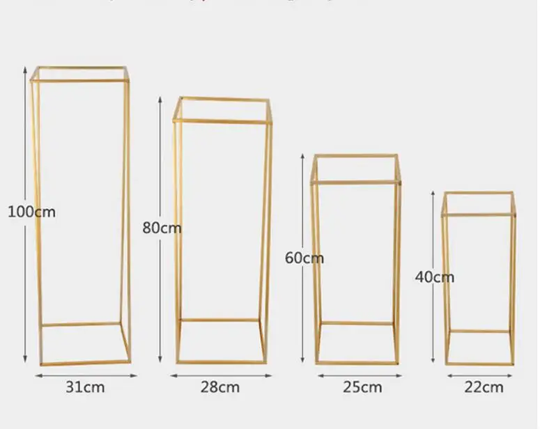 

New wedding props, iron art geometric guide frame, gold square frame, wedding flower frame decoration