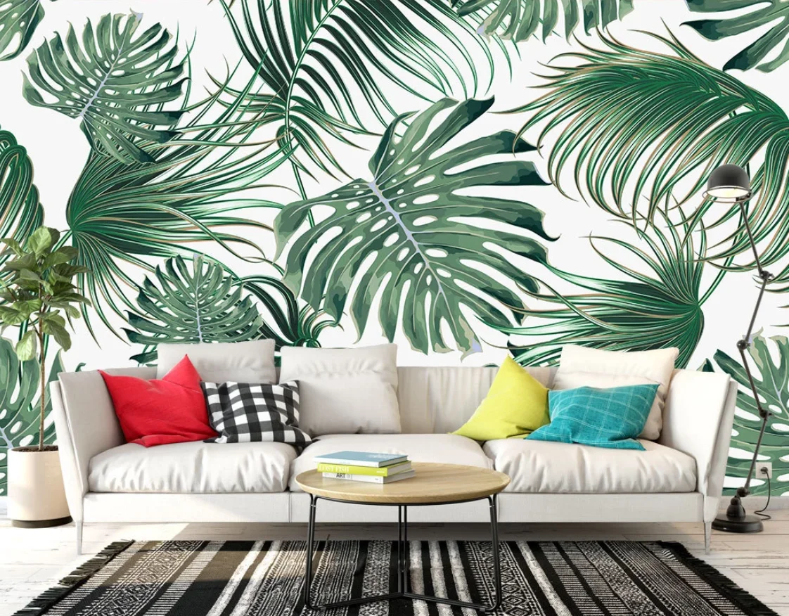Тропические листья обои фото стены бумага s стены Искусство Декор холст контактная бумага домашнее улучшение настенная крышка