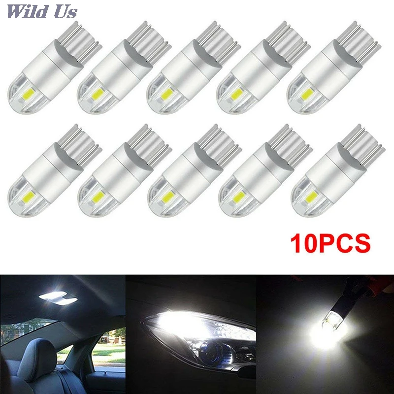 

10Pcs Super White T10 3030 2SMD LED High Power Interior Light Bulb W5W 194 168 6W