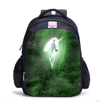 

Fashion new Set girl unicorn school bag Kid Backpack Zipper Backpacks School Bag Teenager Girls Book pencil bags Unicorns 16 Inc