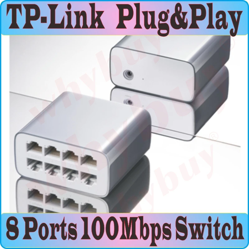 Мини TP-Link Plug& Play 8 портов RJ45 настольный коммутатор 100 Мбит/с SOHO Ethernet коммутатор Lan концентратор FullHalf дуплексный обмен Быстрый коммутатор
