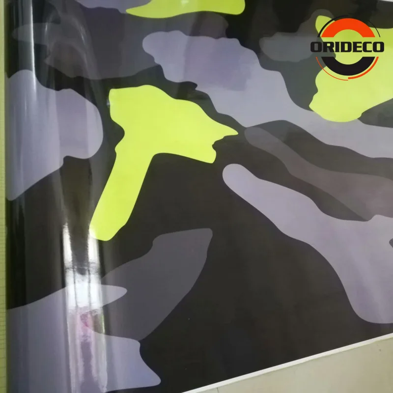 fluorescent green gray camo vinyl sticker 4