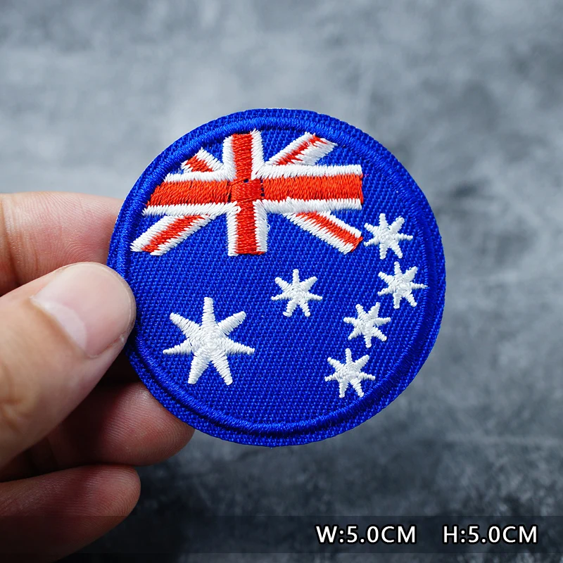 National Flag Patches Embroidery For T-Shirt Iron On Appliques Clothes Jeans Stickers Badges Country The Stars And Stripes 