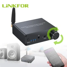 LiNKFOR 192kHz DAC Digital to Analog Converter with Headphone Amplifier Bluetooth DAC RCA 3 5mm Jack Audio Not Support APTX 