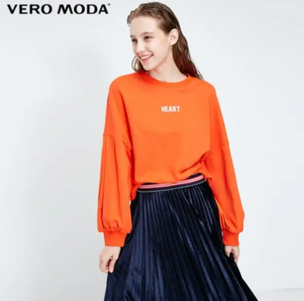 Vero Moda уличный стиль досуг флис письмо печатных круглый шеи толстовки | 318433505 - Цвет: Outrageous orange