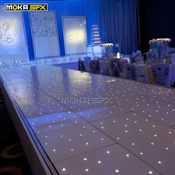 Kopen 12*12 voeten RGB led starlit dance floor light Led star panel podium bruiloft dansvloer voor dj disco bar night club podium verlichting