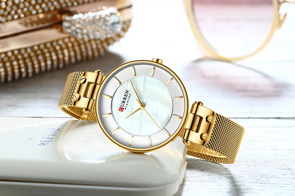 Relogio Feminino CURREN часы женские роскошные Брендовые женские кварцевые наручные часы кожаные водонепроницаемые часы Reloj Mujer Часы для девочек