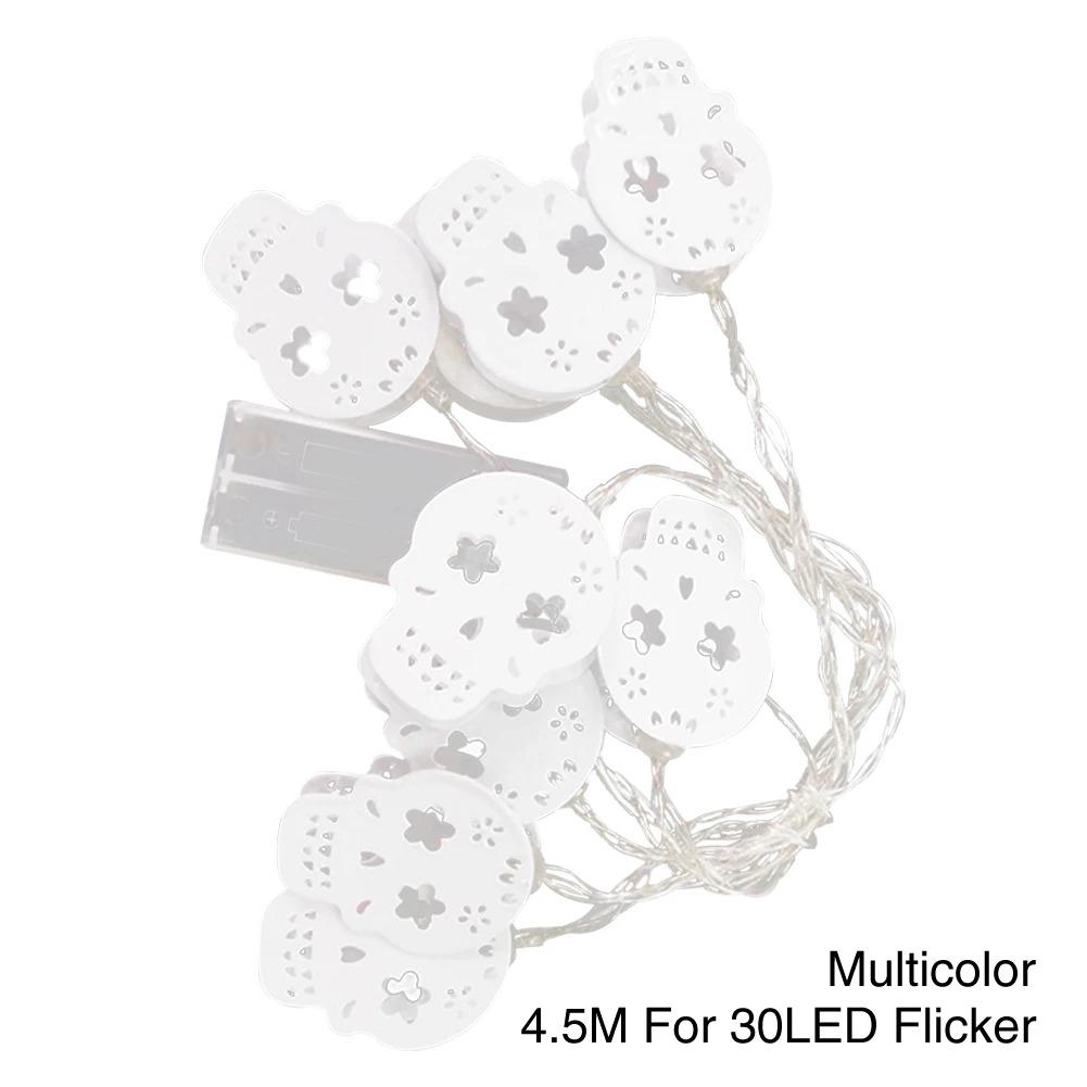 

Hallowen Decorations Durable Safe Stainless Steel Low Power DIY Outdoor Indoor Skull Ghost Battery Operated LED String Lights