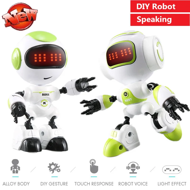Touch Sensing LED Eyes RC Robot Smart Voice Gesture Control Toy DIY Speaking Rotation Toys For Boys kid Adults gifts | Игрушки и хобби