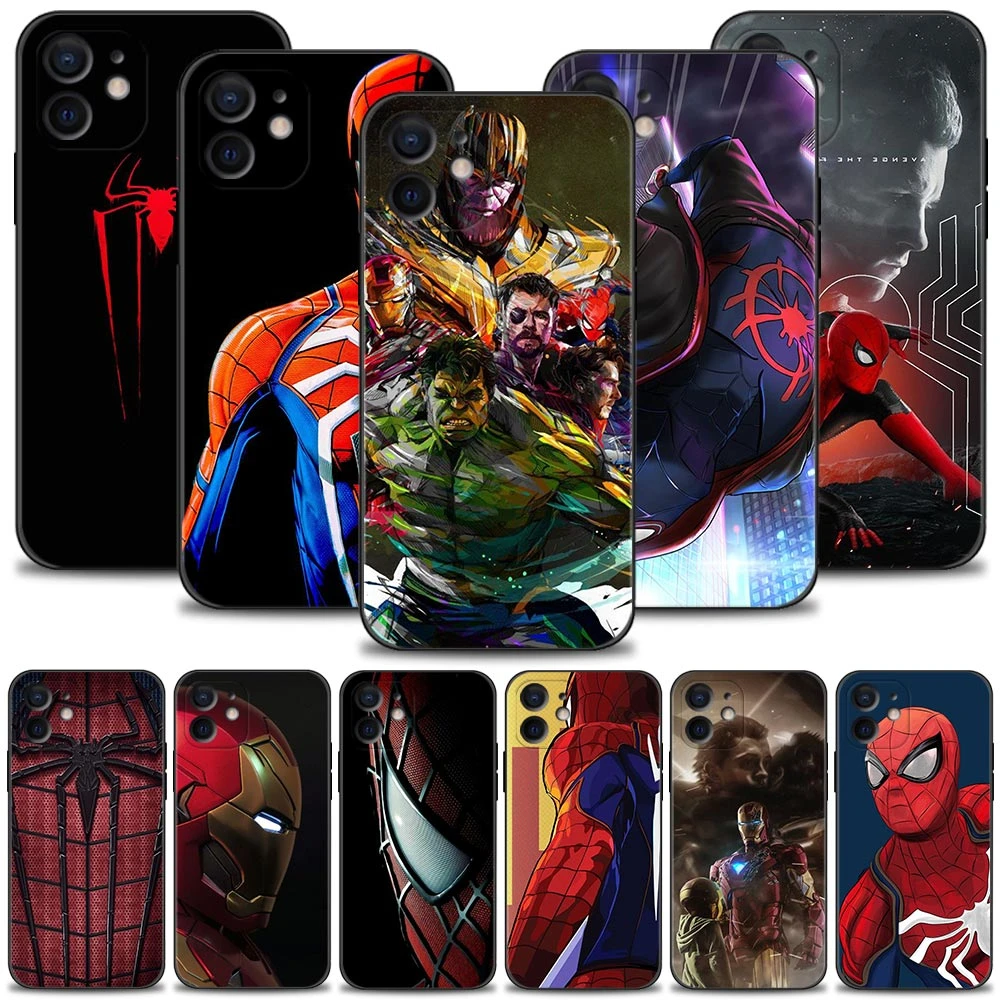Phone Case For Apple iPhone 13 12 11 Pro Max 13 12 Mini XS Max XR X 7 8 Plus 6 6S SE 2020 Cover Spiderman iron Man Marvel 13 pro max cases