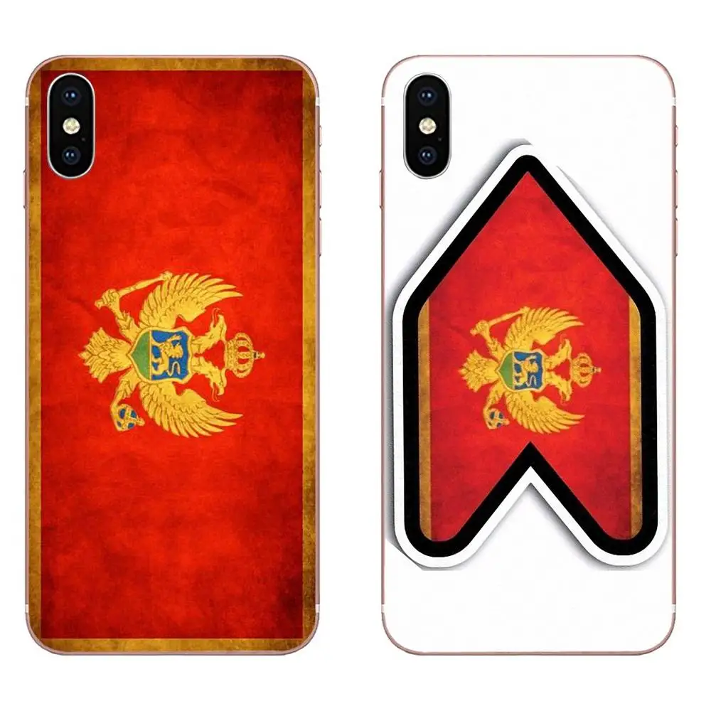 For Samsung Galaxy A10 A20 A20E A3 A40 A5 A50 A7 J1 J3 J4 J5 J6 J7 2016 2017 2018 Silicone Cover Case Montenegro Grungy Flag | Мобильные