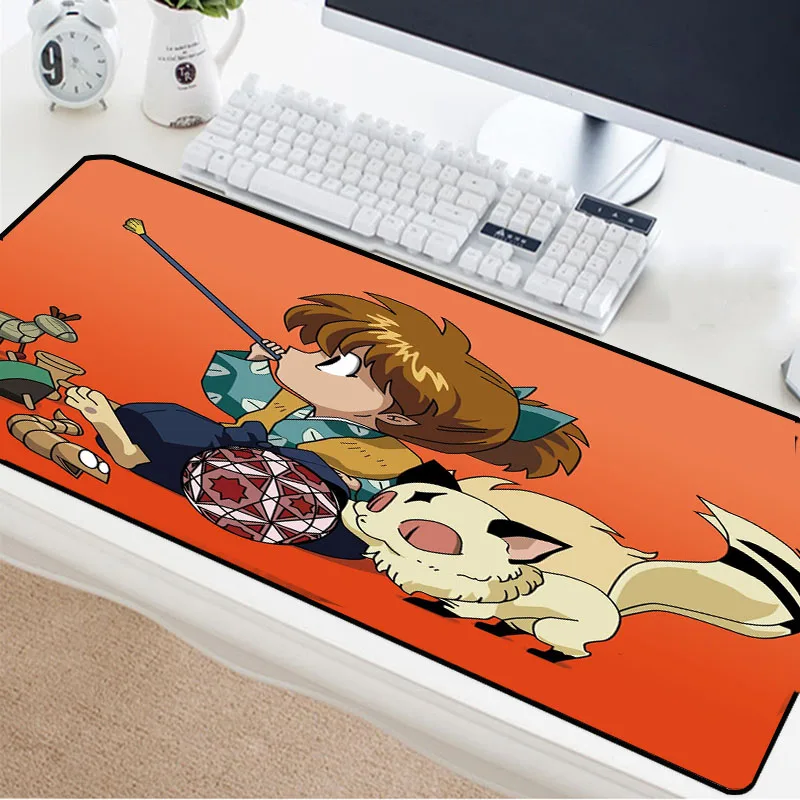 

Mairuige Cute little boy anime pattern series mouse pad orange desk pad large size keyboard pad