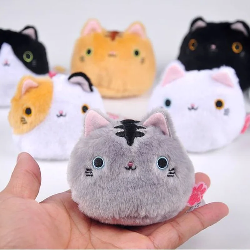 NEW 1PCS 6 Colors Kawaii 8CM Cats Stuffed TOYS Keychain Cat Gift Plush TOY DOLL for Kid's Party Birthday Plush Toys for Girl cats hot pot party jigsaw puzzle personalized wooden name jigsaw pieces adults puzzle