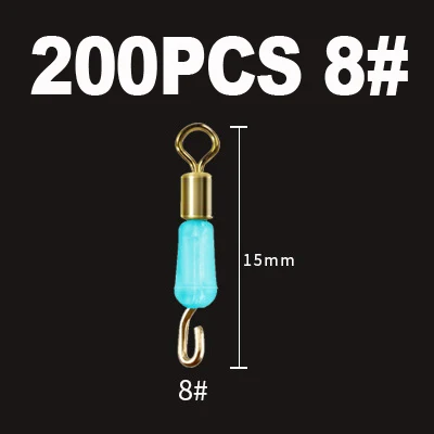 200pcs size 8 JIGEECARP 200 шт. силиконовые Карп Рыбалка Fishing с гибким кольцом прокатки быстроходные шарниры для Chod снасть для карпа рыболовные аксессуары - Цвет: 200pcs size 8
