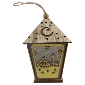 

Home Decor Gift Cute Crafts Bedroom Garden Mini Wood Ornament House Shape Holiday With LED Light Living Room Indoor Outdoor