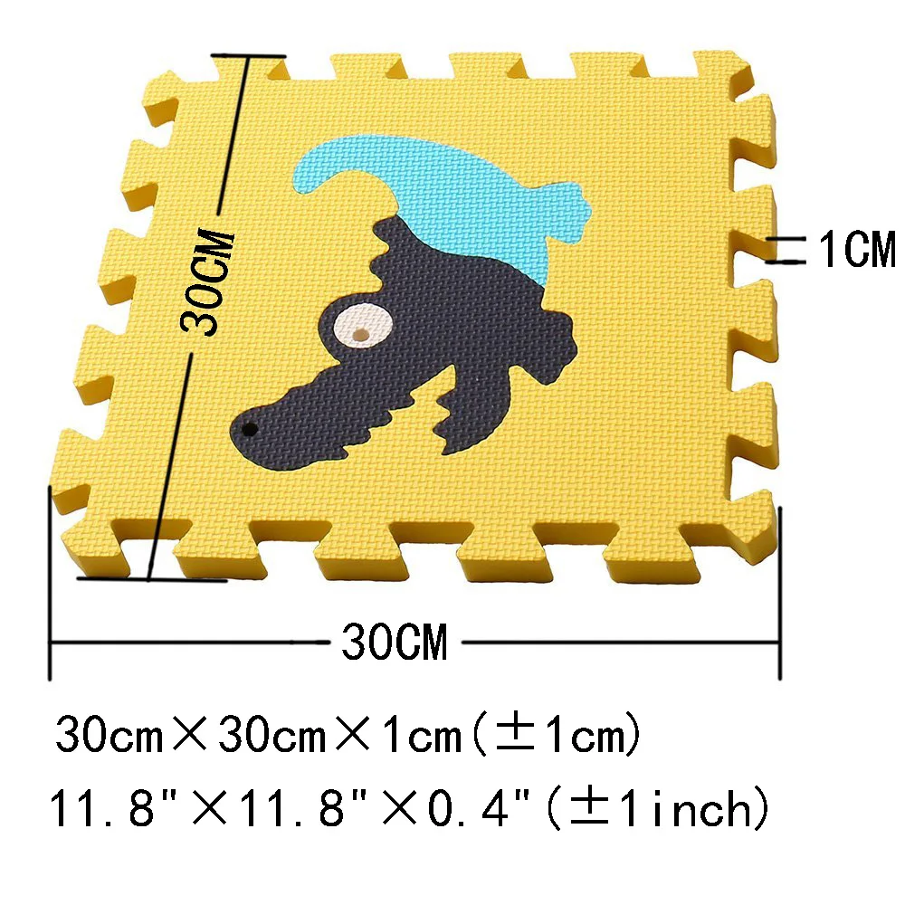18 шт., красочный детский коврик-пазл с изображением животных из пены, коврик с разделенным соединением из материала EVA, игровой коврик для помещений, мягкие Развивающие коврики для детей