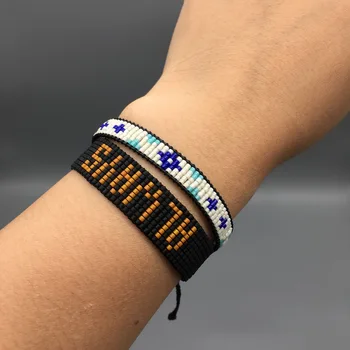 

Handmade Seed Beads Friendship Bracelet Beaded Custom Mix-Colour Eye Friendship Bracelets For Women Men 2019 Dropshipping