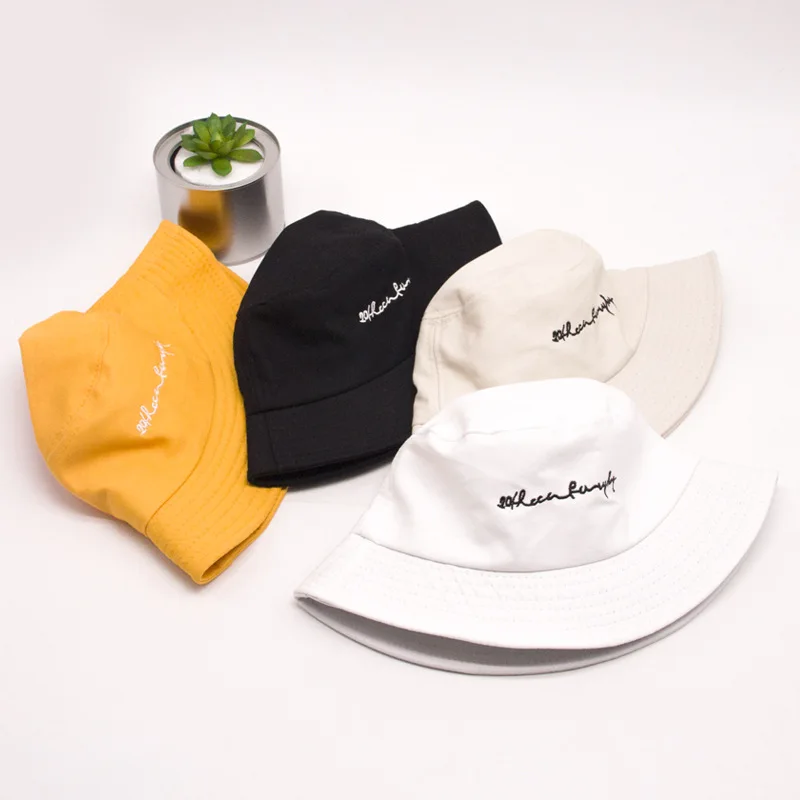 black white yellow Summer Women Men Couple hats unisex Fish Hat Hip Hop Cap Panama Bucket Hat Sun protection Fisherman Hats Cap