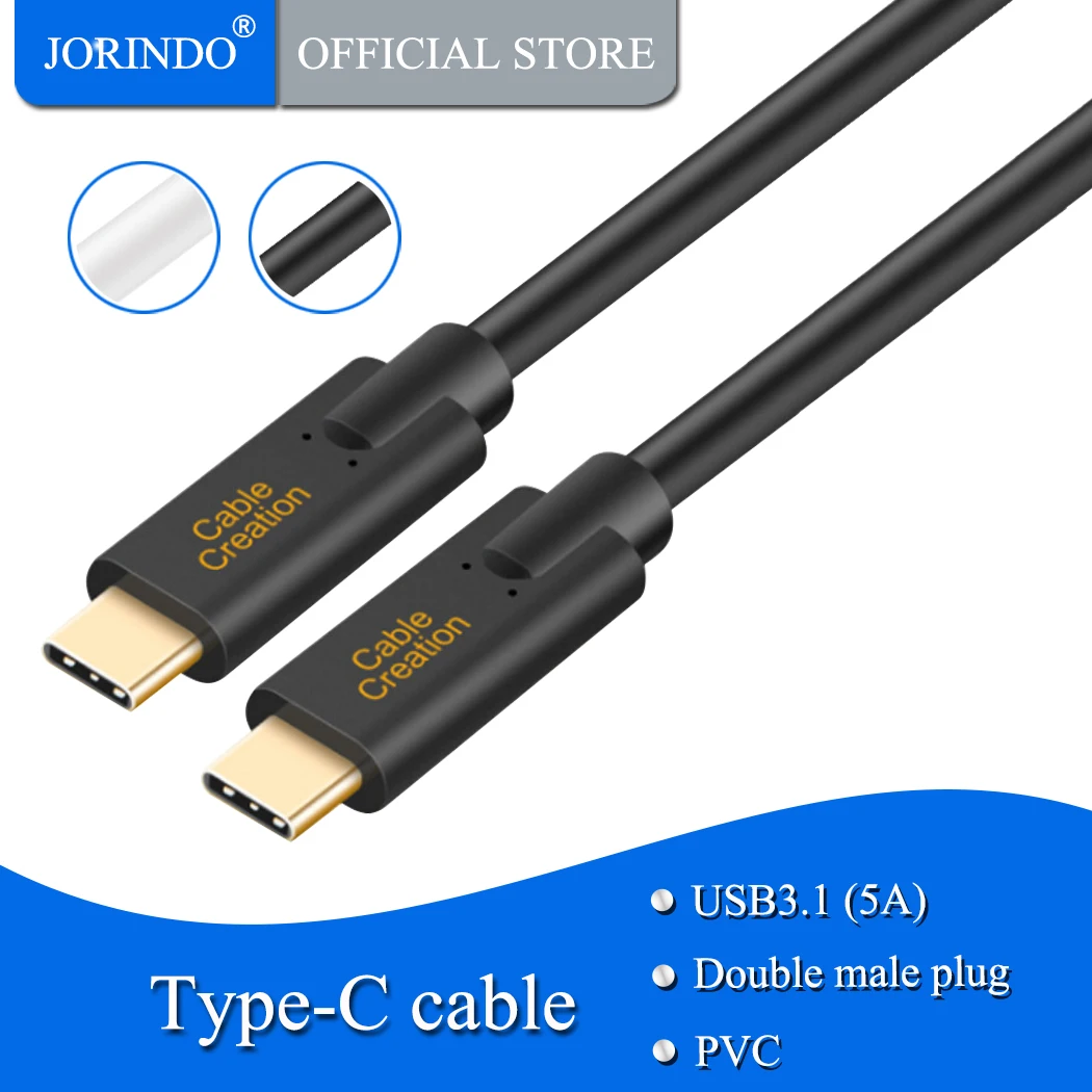 Кабель USB C Gen 2 (100 Вт/5А) JORINDO 3 1 SuperSpeed 10 Гбит/с Type зарядный шнур совместимый с MacBook