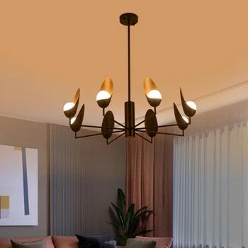 

Modern luxury restaurant long chandelier Nordic minimalist home creative living room bedroom black lighting