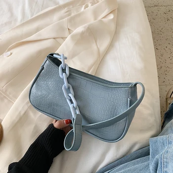 

Stone Pattern PU Leather Shoulder Bags For Women 2020 Chain Design Crossbody Handbags Lady Travel Fashion Hand Bag